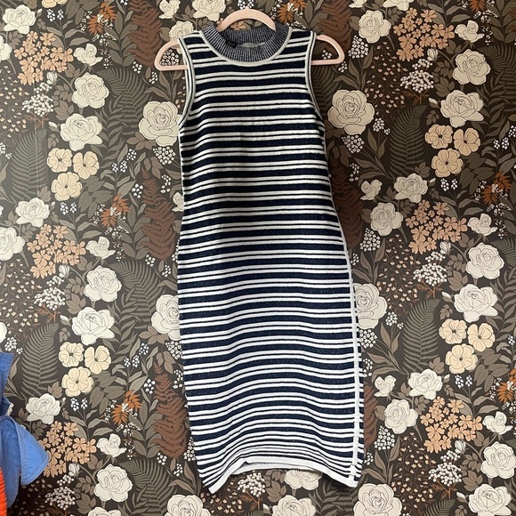 Jason Wu GREY Blue Stripe Knit Dress size medium - Picture 4 of 9